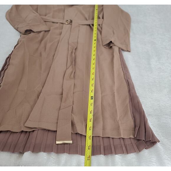 Hayden LA pleated ladies trench Duster brown Size Small NWT Boho chic Fall - Picture 7 of 12